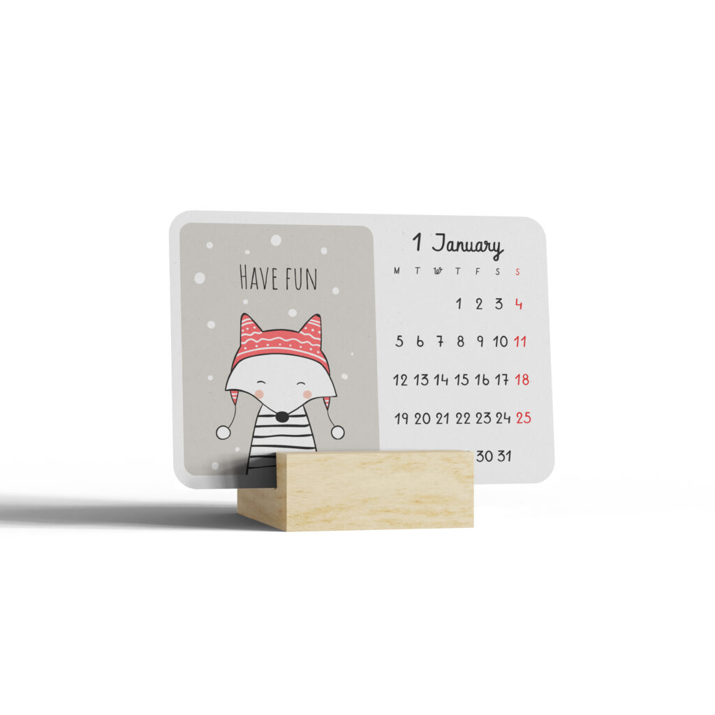 mini desk calendar